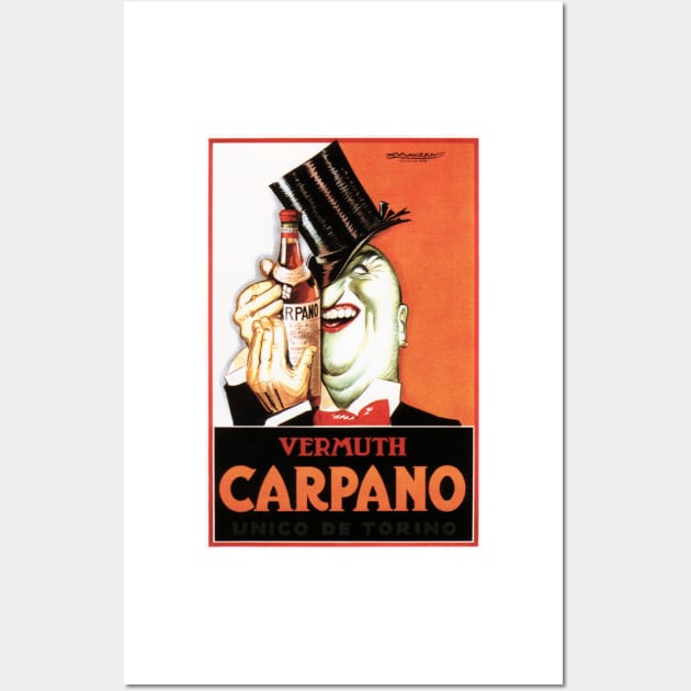 VERMOUTH CARPANO Italian Liqueur Wine Art Deco by Achille Mauzan 1927 Wall Art by vintageposters